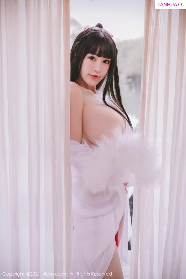 朱可 barbie可儿 洁白迷人朱可儿 薄纱古风外拍系列第23张图片